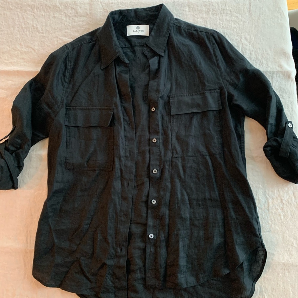 Babaton linen utility shirt